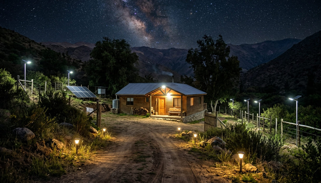 Iluminación solar para cabañas en invierno: soluciones prácticas