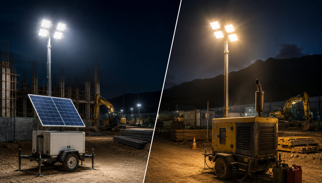 Iluminación solar vs generador diésel en faenas: comparativa real de costos y operación