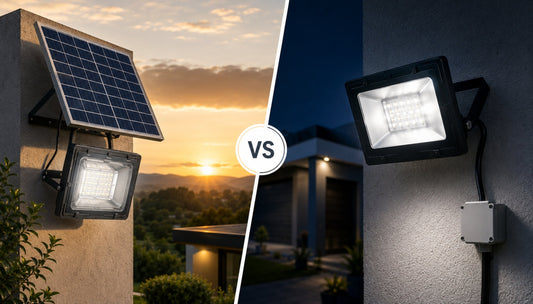 Iluminación solar vs LED eléctrico convencional: tabla comparativa 2026