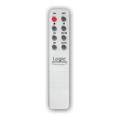 Control remoto para luminaria solar peatonal con sensor de movimiento y modos de encendido automático.