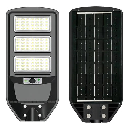 Panel solar trasero de luminaria solar peatonal 150W con sensor de movimiento para carga eficiente durante el día.