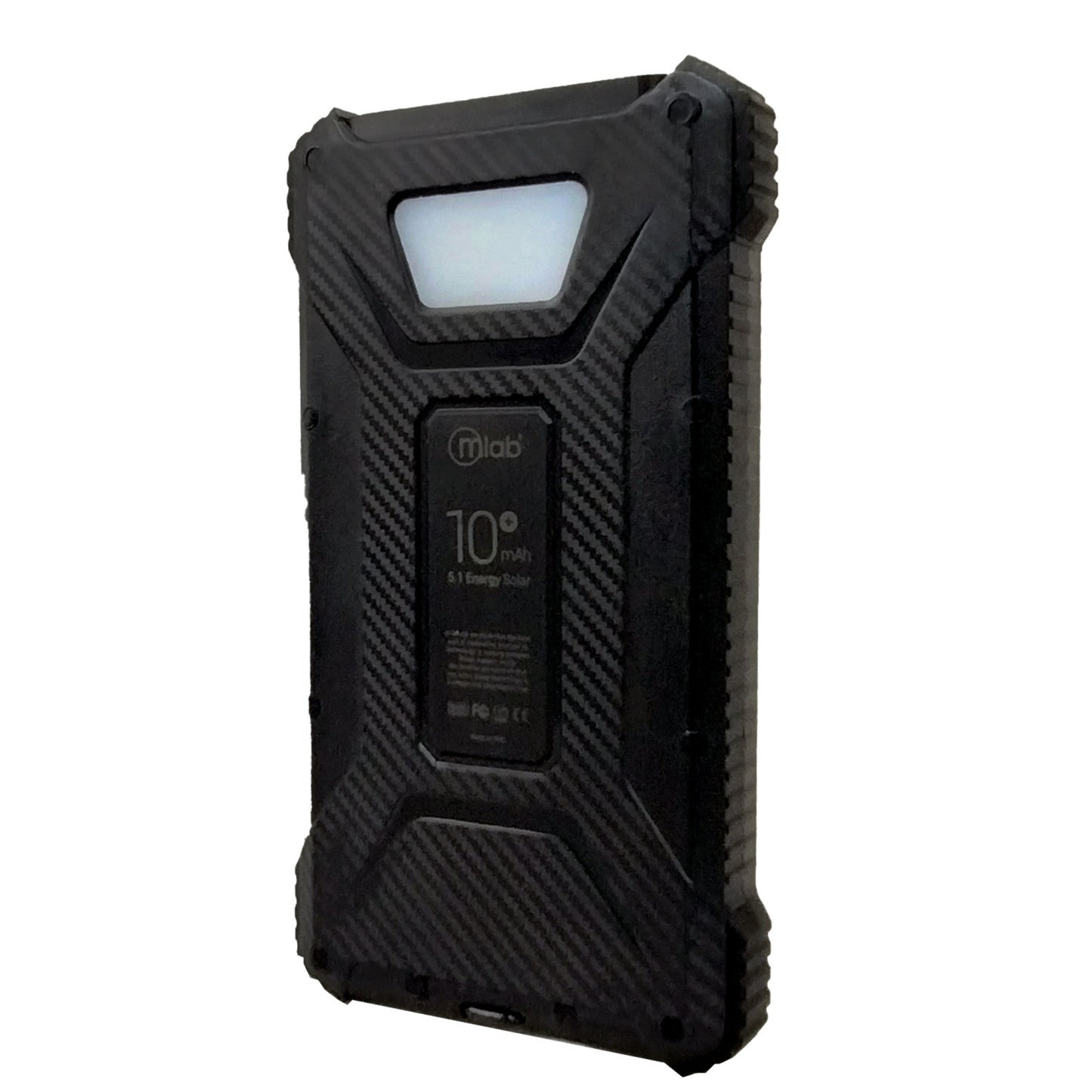Power bank solar 10000 mAh con linterna LED integrada para uso en emergencias