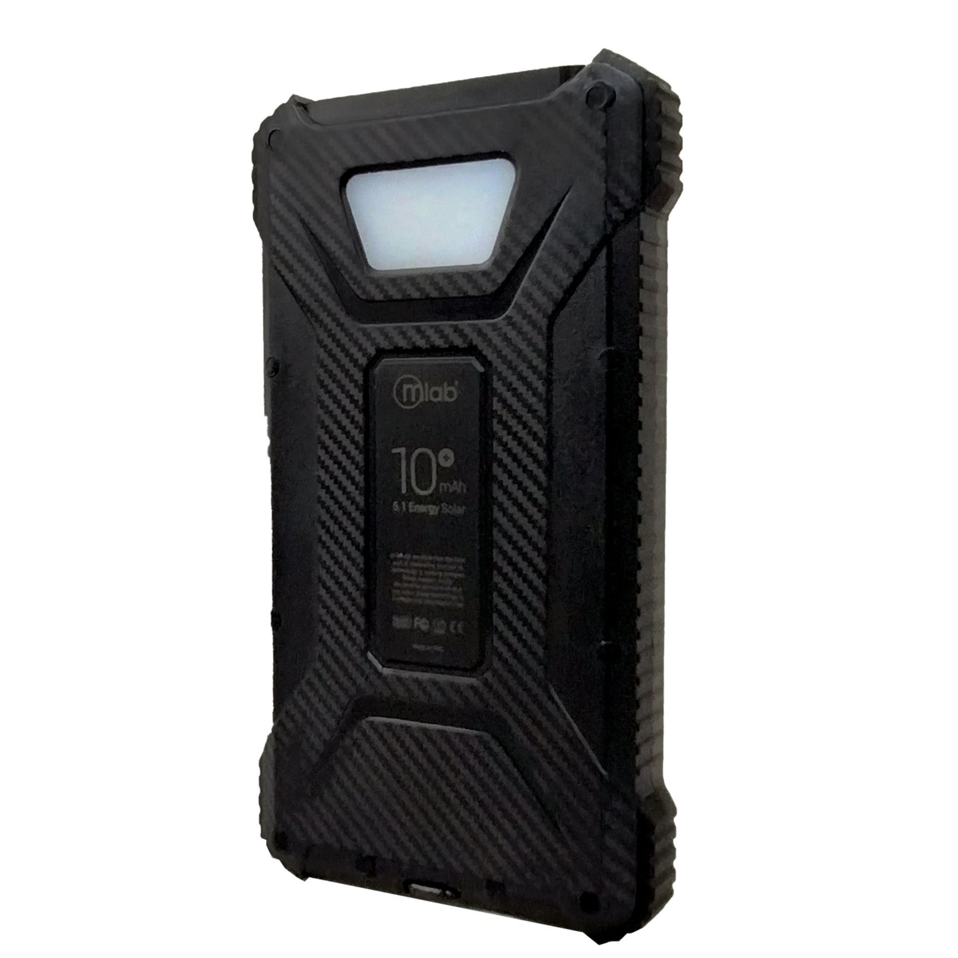 Power bank solar 10000 mAh con linterna LED integrada para uso en emergencias