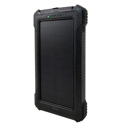 Power bank solar Mlab 10000 mAh vista frontal con indicadores LED de carga
