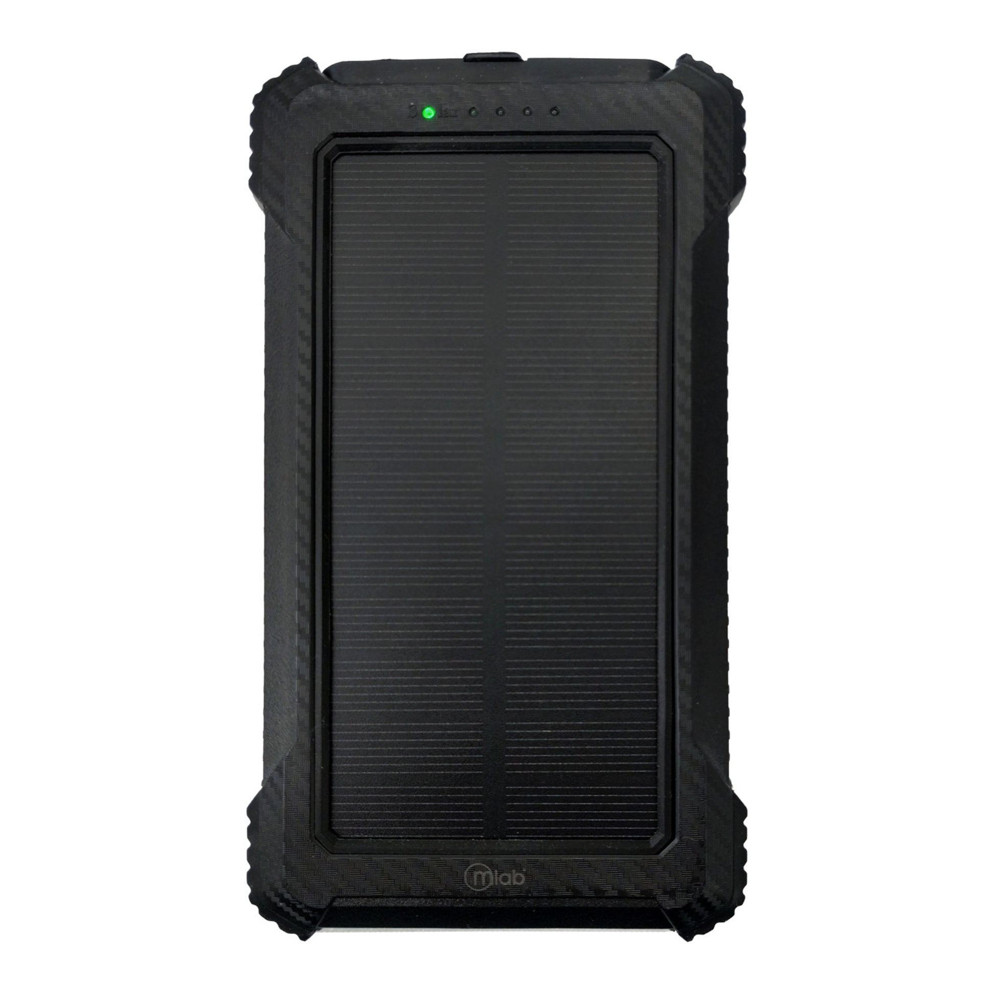 Power bank solar 10000 mAh Mlab con panel solar frontal integrado para carga en exteriores