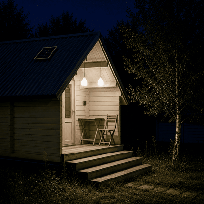 Sistema solar FreeLuz Felibox con 2 ampolletas LED 50W, iluminar espacios sin electricidad.